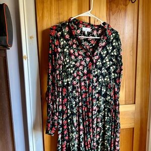 Patrons of Peace Black and Pink Floral Dress